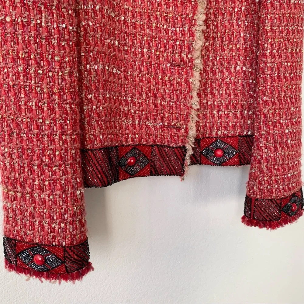 NWOT Blumarine beaded tweed jacket